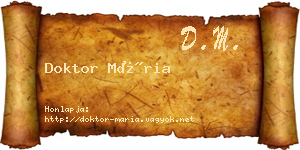 Doktor Mária névjegykártya